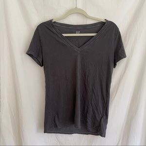 Gray Gap V-Neck Cotton T Shirt | Medium